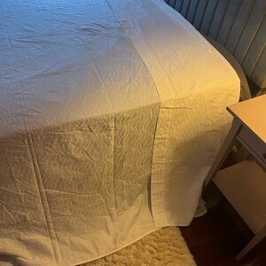 White Egyptian Cotton King size Flat sheet